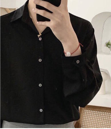 Áo sơ mi from rộng cổ bẻ UNISEX màu xám xanh, nút trắng phong cách cho giới trẻ Áo sơ mi from rộng cổ bẻ UNISEX màu xám xanh, nút trắng phong cách cho giới trẻ