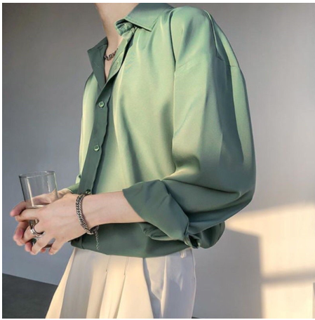 Áo sơ mi from rộng cổ bẻ UNISEX màu xám xanh, nút trắng phong cách cho giới trẻ Áo sơ mi from rộng cổ bẻ UNISEX màu xám xanh, nút trắng phong cách cho giới trẻ