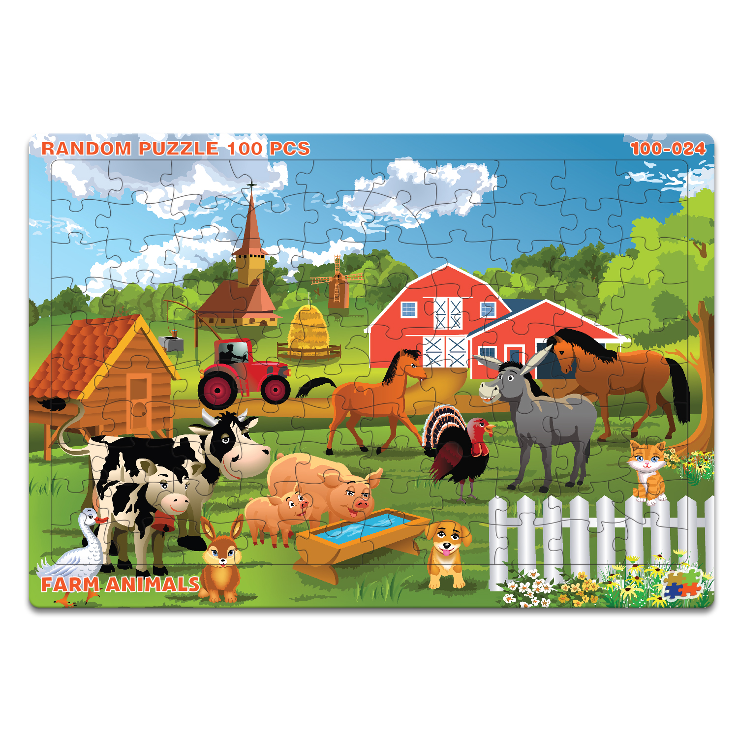 BẢNG XẾP HÌNH 100 MẢNH RANDOM - FARM ANIMALS